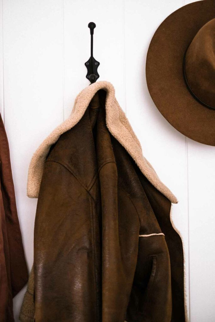 veste cuir marron